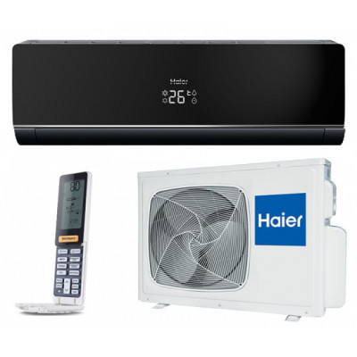 Инверторный кондиционер черного цвета Haier AS24NS3ERA - B/1U24GS1ERA